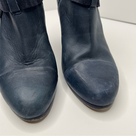 Rag & Bone Harrow Booties Navy Leather Size EU 39.5 - Picture 14 of 16